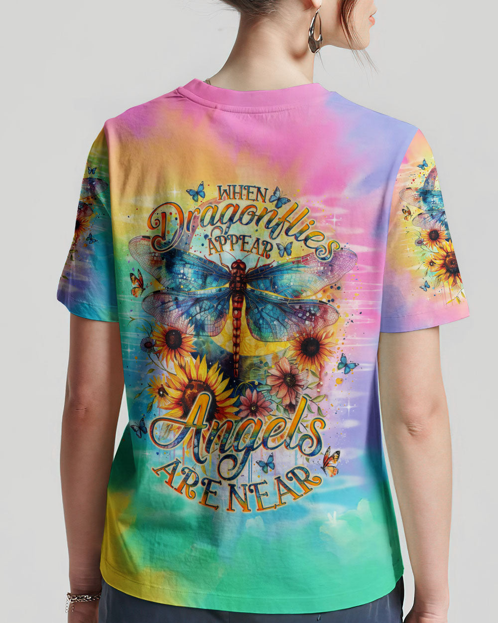 WHEN DRAGONFLIES APPEAR ANGELS ARE NEAR ALL OVER PRINT - TLNO0403243