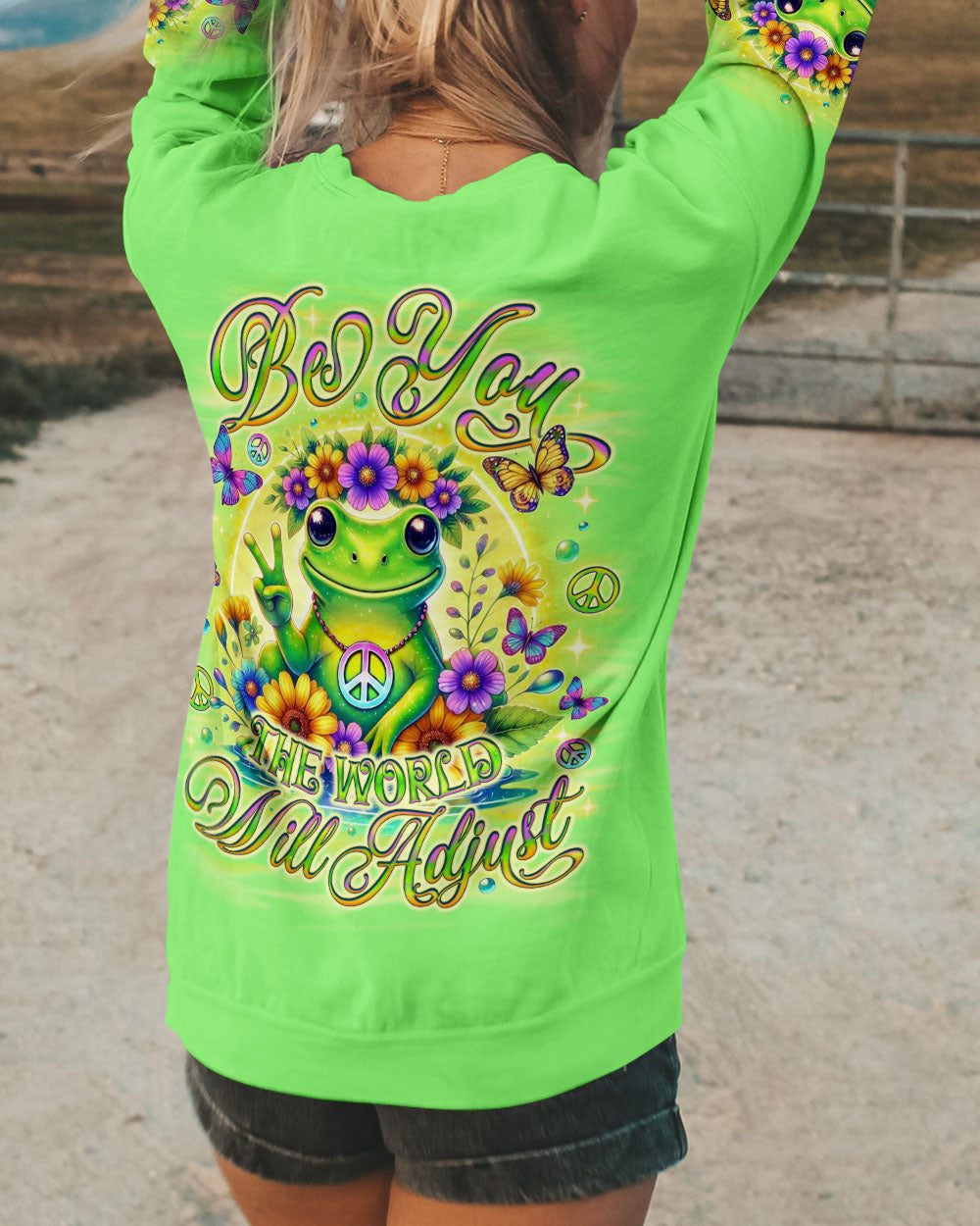 BE YOU THE WORLD WILL ADJUST FROG  ALL OVER PRINT  - TLNO0403253