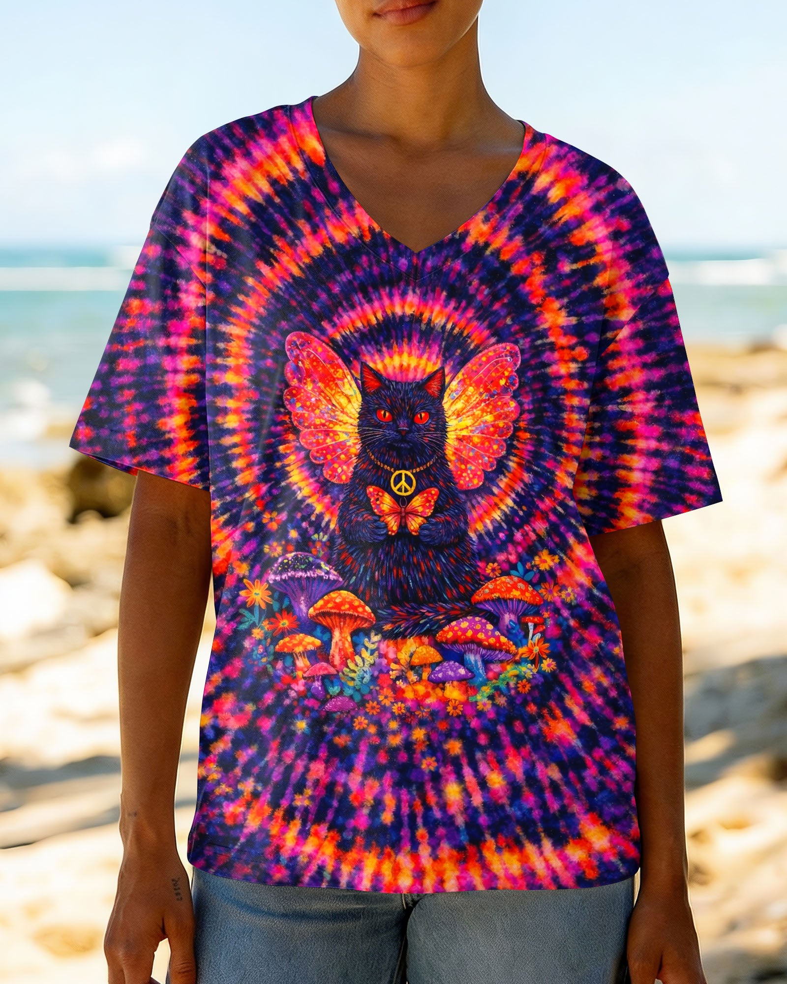 I BELIEVE THERE ARE ANGELS AMONG US CAT SWIRL ALL OVER PRINT - TLNO0403261
