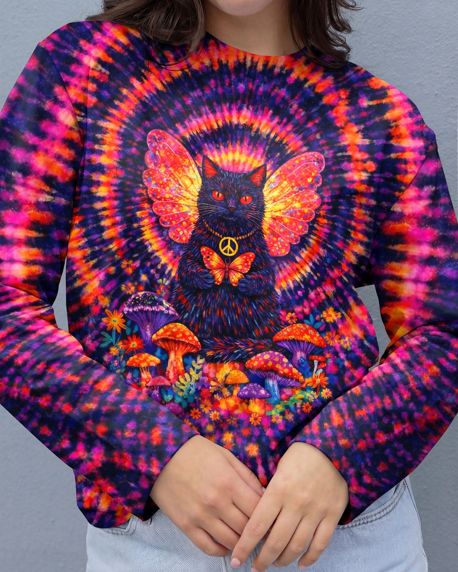 I BELIEVE THERE ARE ANGELS AMONG US CAT SWIRL ALL OVER PRINT - TLNO0403261