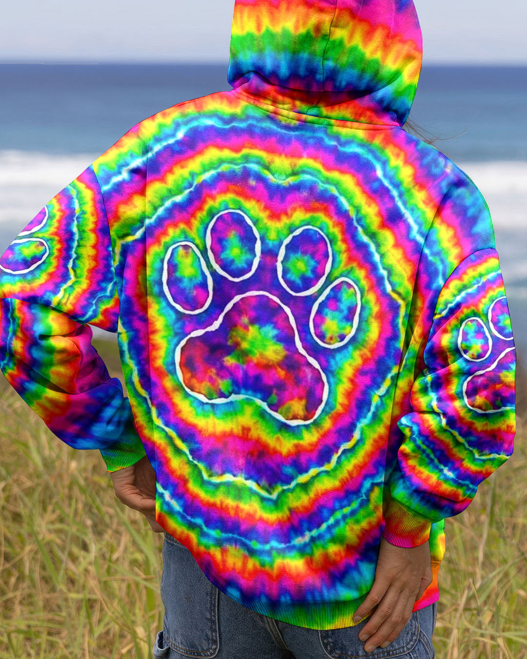 PAW PRINT COLORFUL SWIRL ALL OVER PRINT  - TLNO0501261