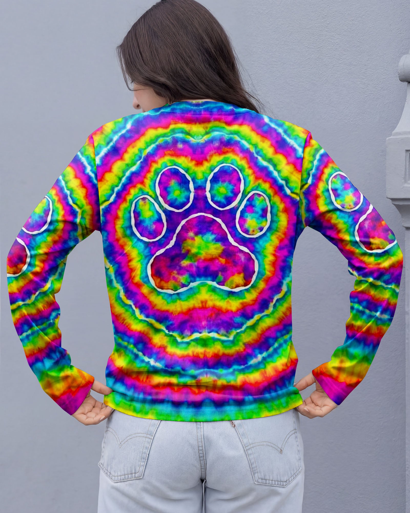 PAW PRINT COLORFUL SWIRL ALL OVER PRINT  - TLNO0501261