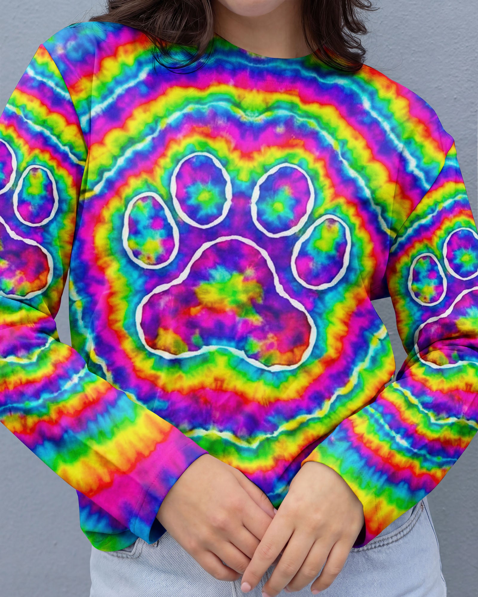 PAW PRINT COLORFUL SWIRL ALL OVER PRINT  - TLNO0501261