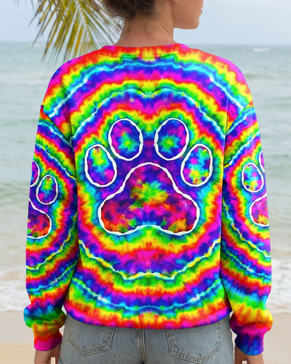 PAW PRINT COLORFUL SWIRL ALL OVER PRINT  - TLNO0501261