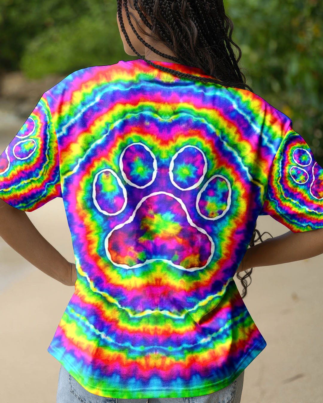 PAW PRINT COLORFUL SWIRL ALL OVER PRINT  - TLNO0501261