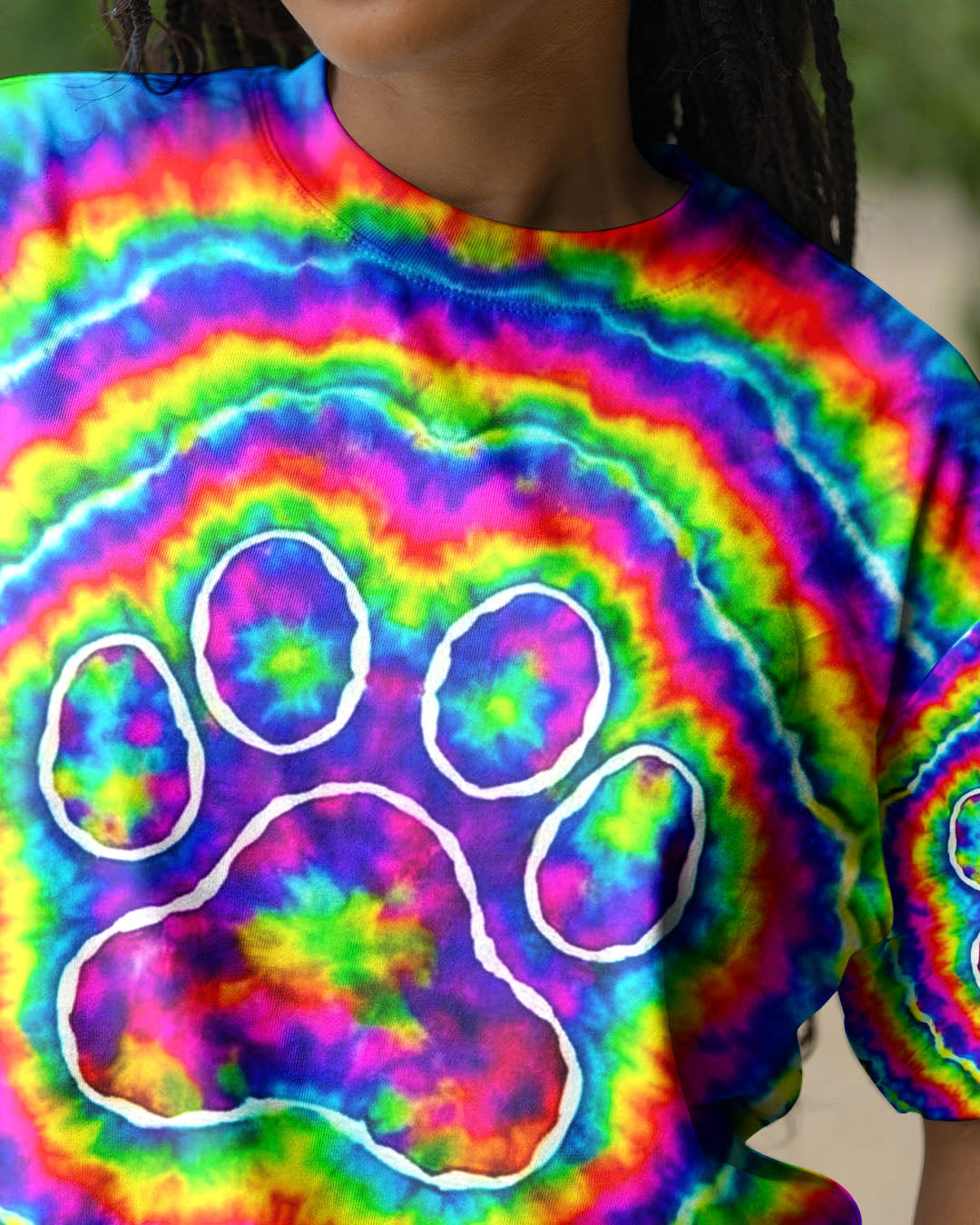 PAW PRINT COLORFUL SWIRL ALL OVER PRINT  - TLNO0501261