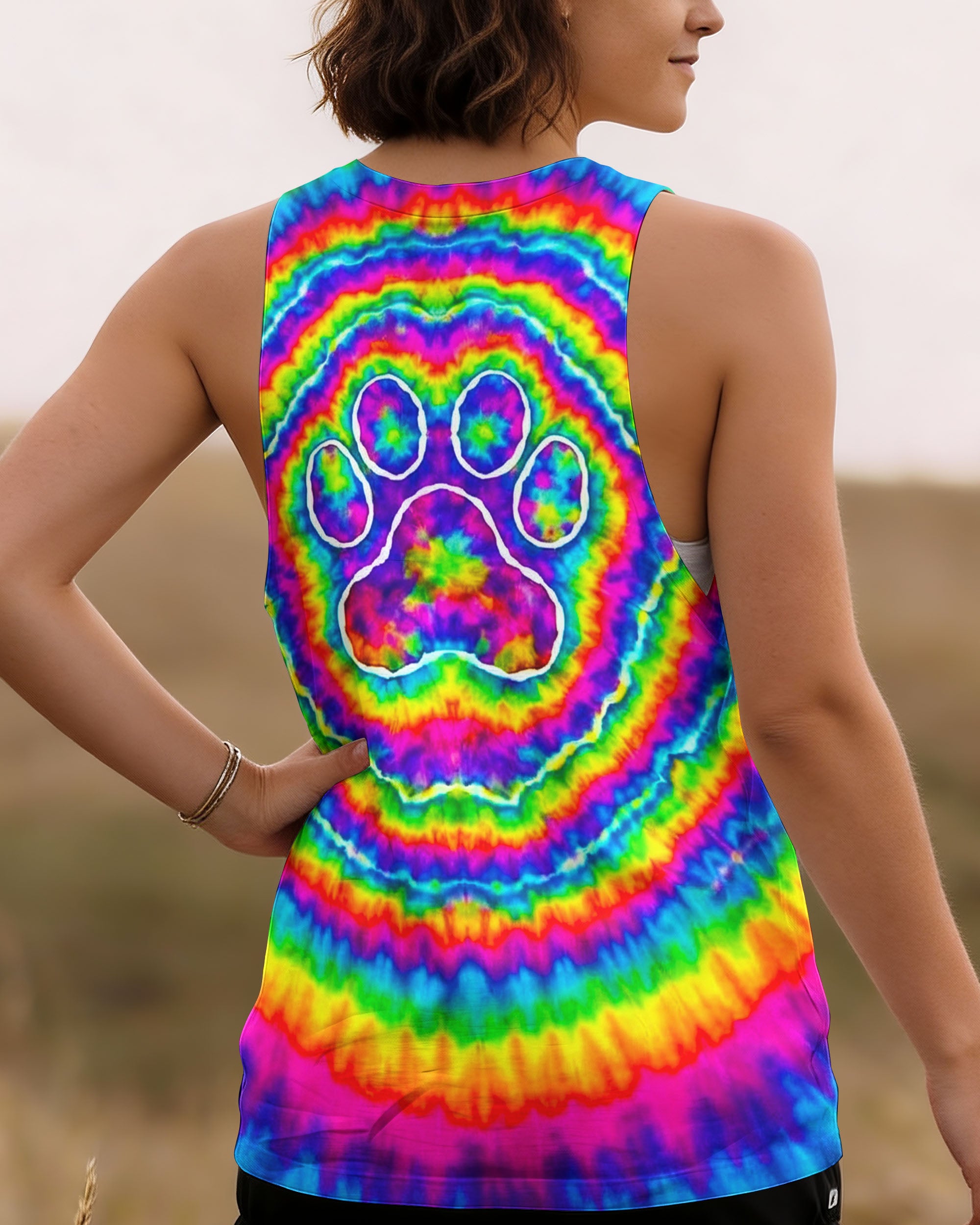 PAW PRINT COLORFUL SWIRL ALL OVER PRINT  - TLNO0501261