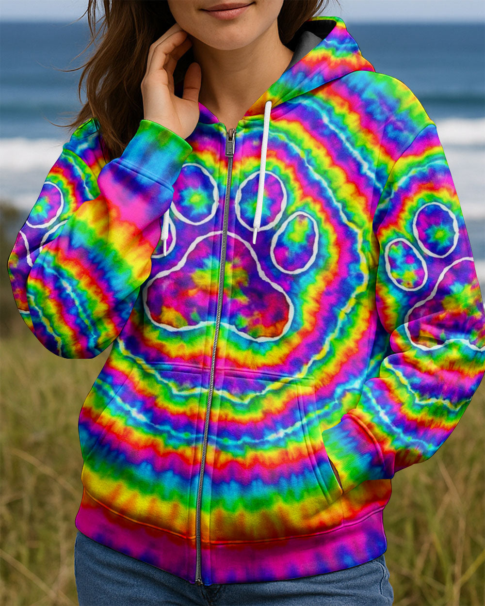 PAW PRINT COLORFUL SWIRL ALL OVER PRINT  - TLNO0501261