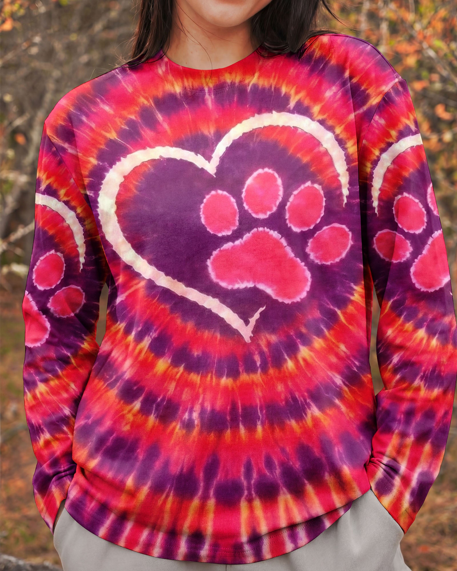 PAW PRINT HEART SWIRL ALL OVER PRINT  - TLNO0501262