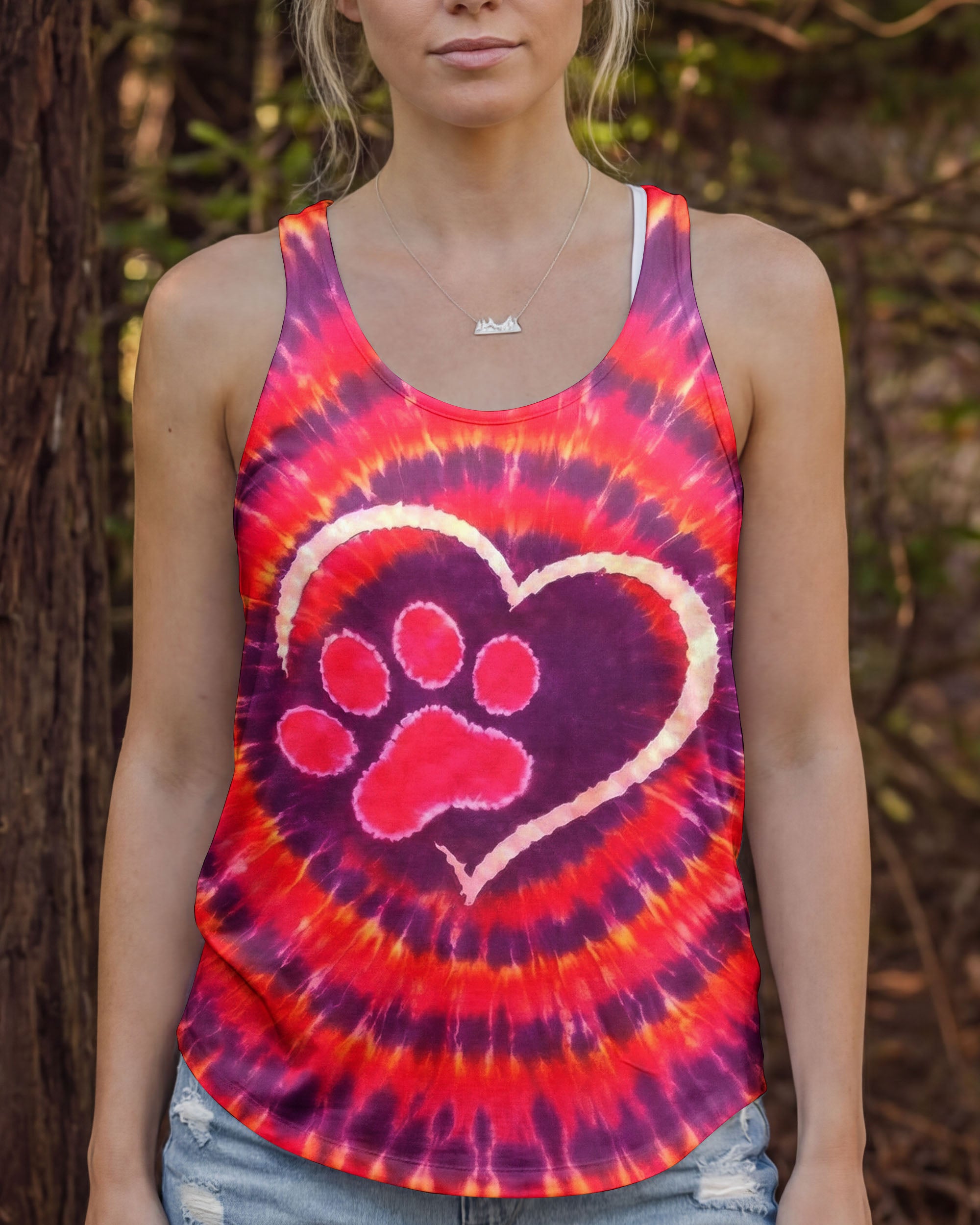 PAW PRINT HEART SWIRL ALL OVER PRINT  - TLNO0501262