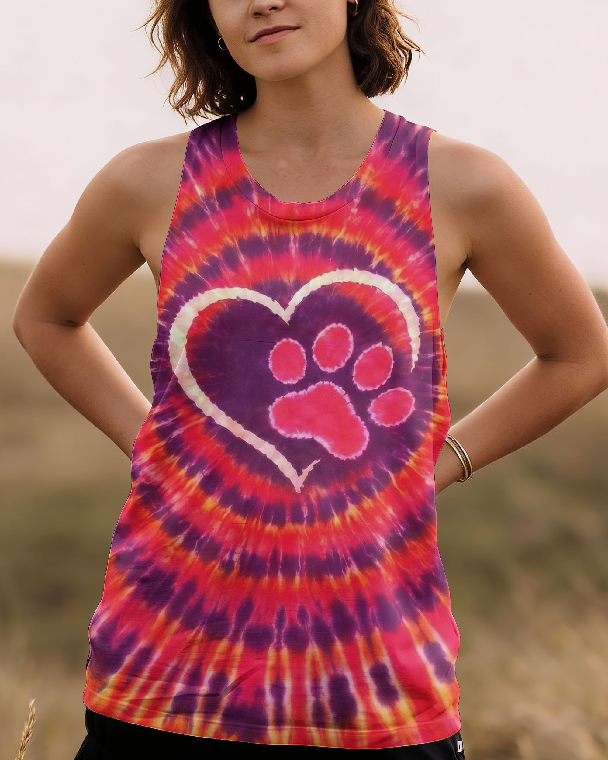 PAW PRINT HEART SWIRL ALL OVER PRINT  - TLNO0501262