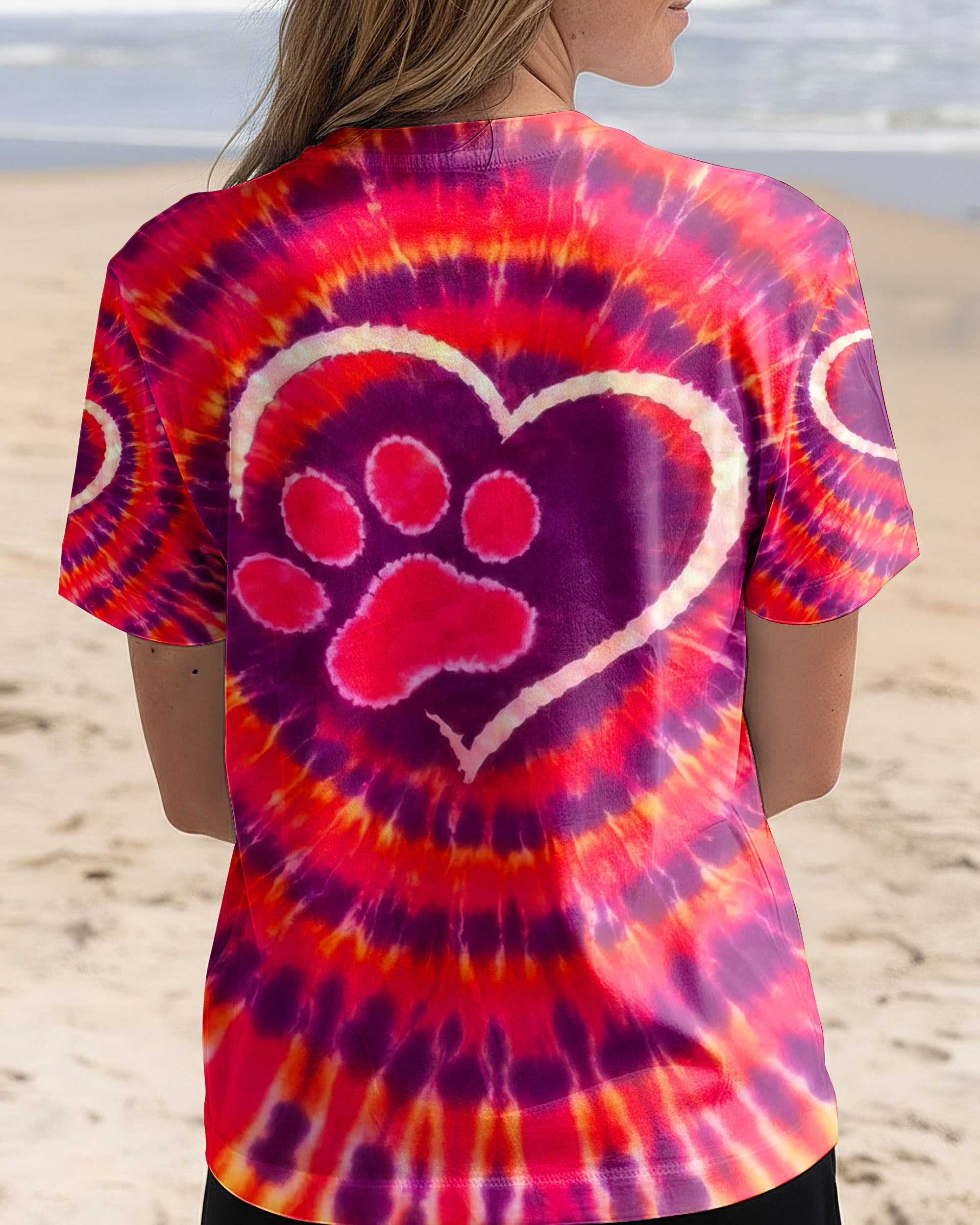 PAW PRINT HEART SWIRL ALL OVER PRINT  - TLNO0501262