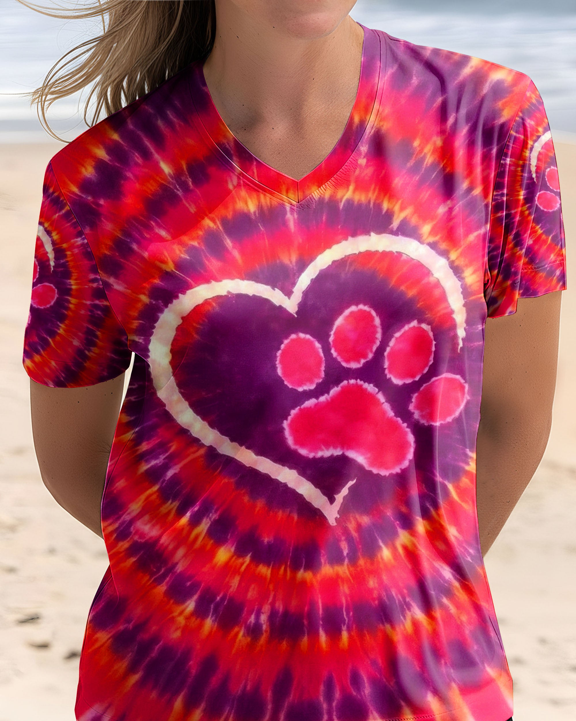 PAW PRINT HEART SWIRL ALL OVER PRINT  - TLNO0501262