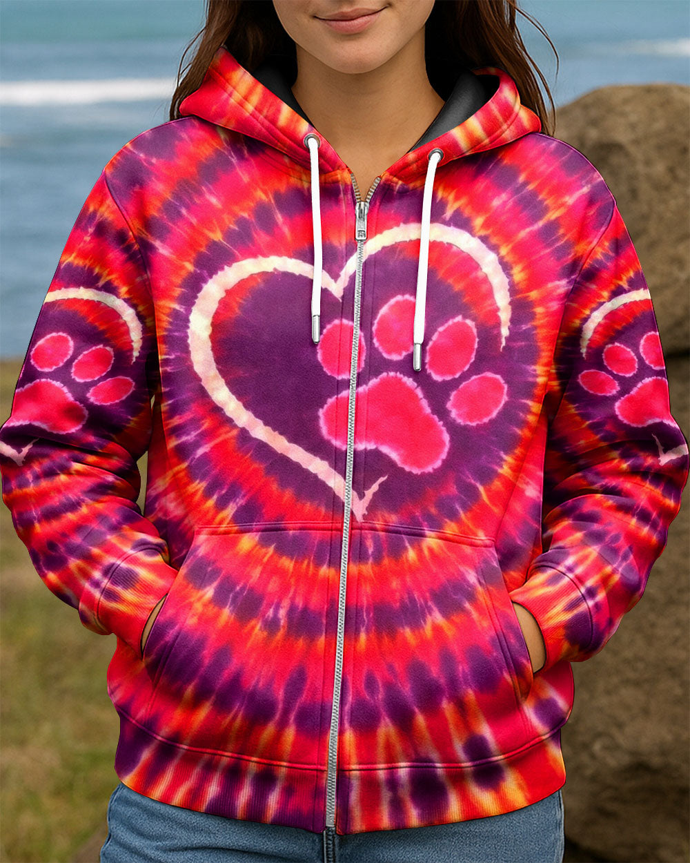 PAW PRINT HEART SWIRL ALL OVER PRINT  - TLNO0501262