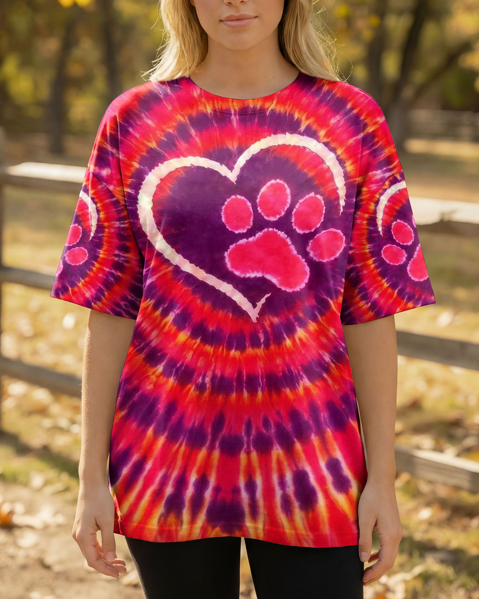 PAW PRINT HEART SWIRL ALL OVER PRINT  - TLNO0501262