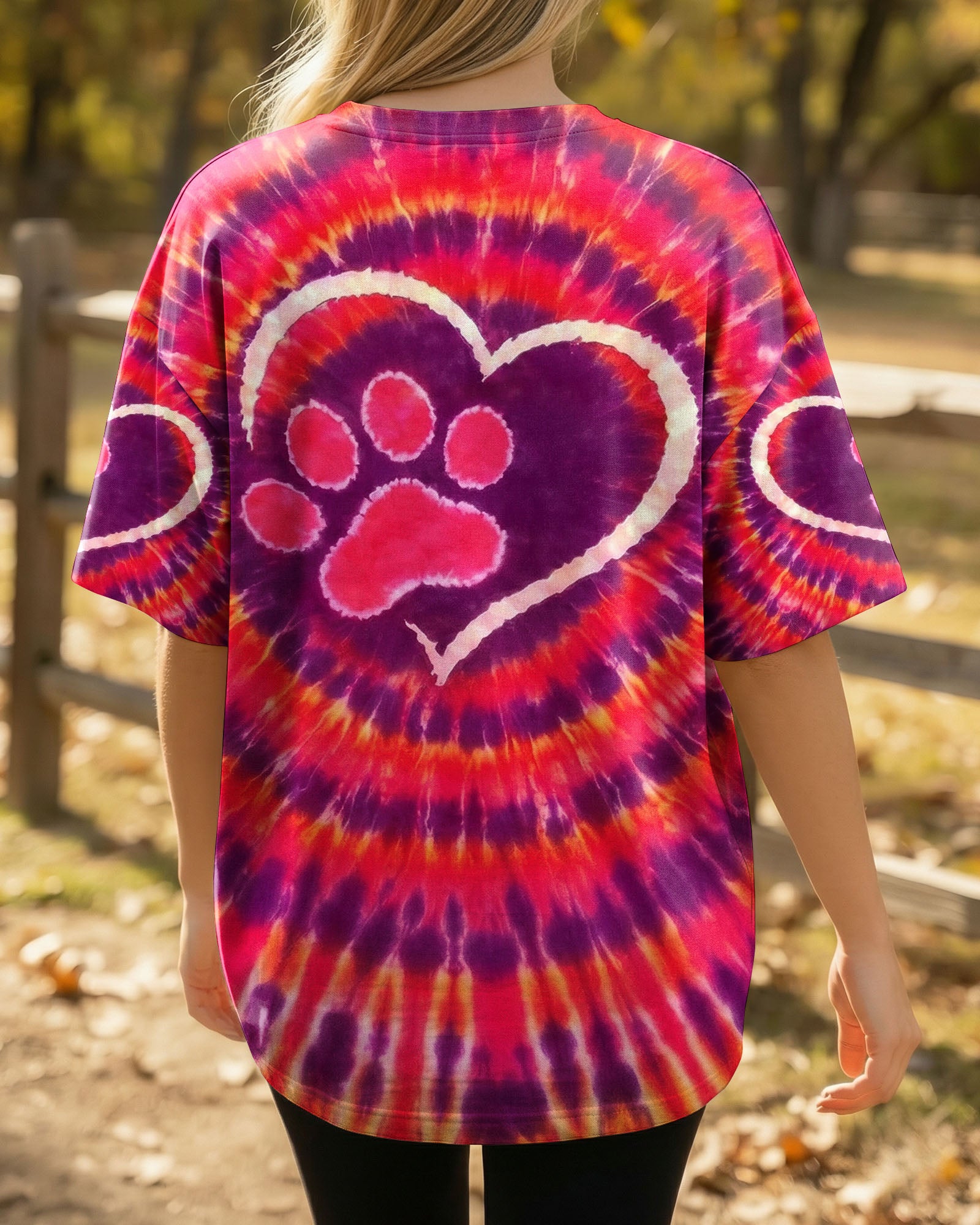 PAW PRINT HEART SWIRL ALL OVER PRINT  - TLNO0501262