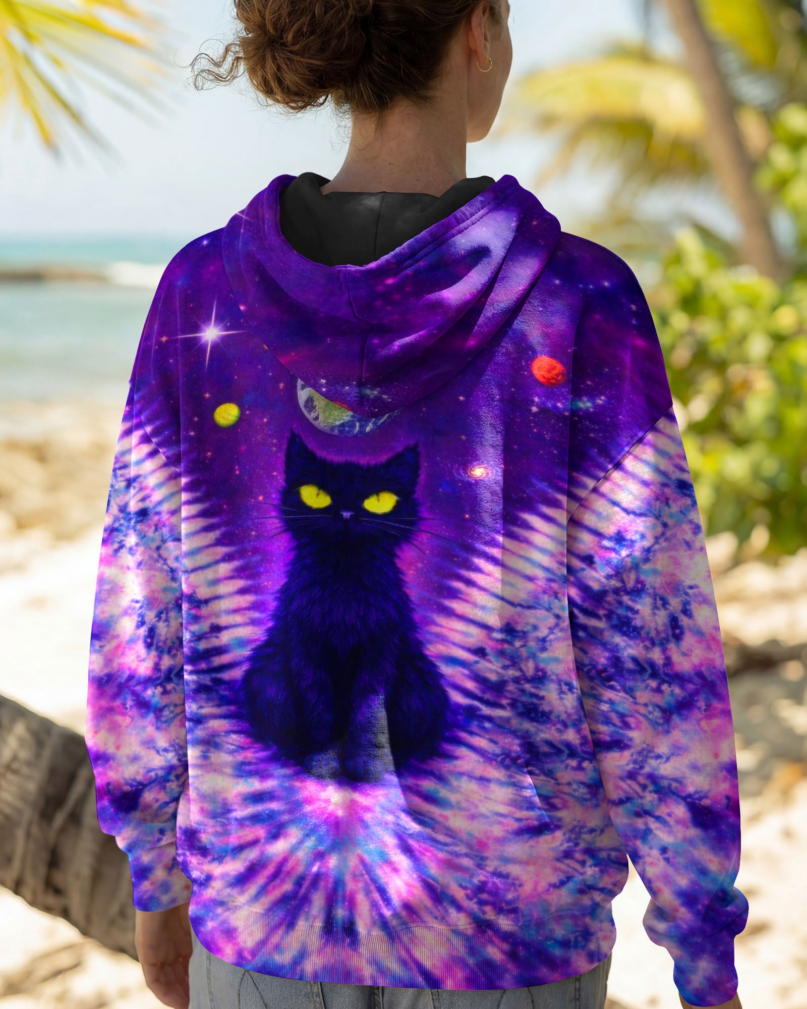 BLACK CAT V GALAXY SWIRL ALL OVER PRINT - TLTW0402261