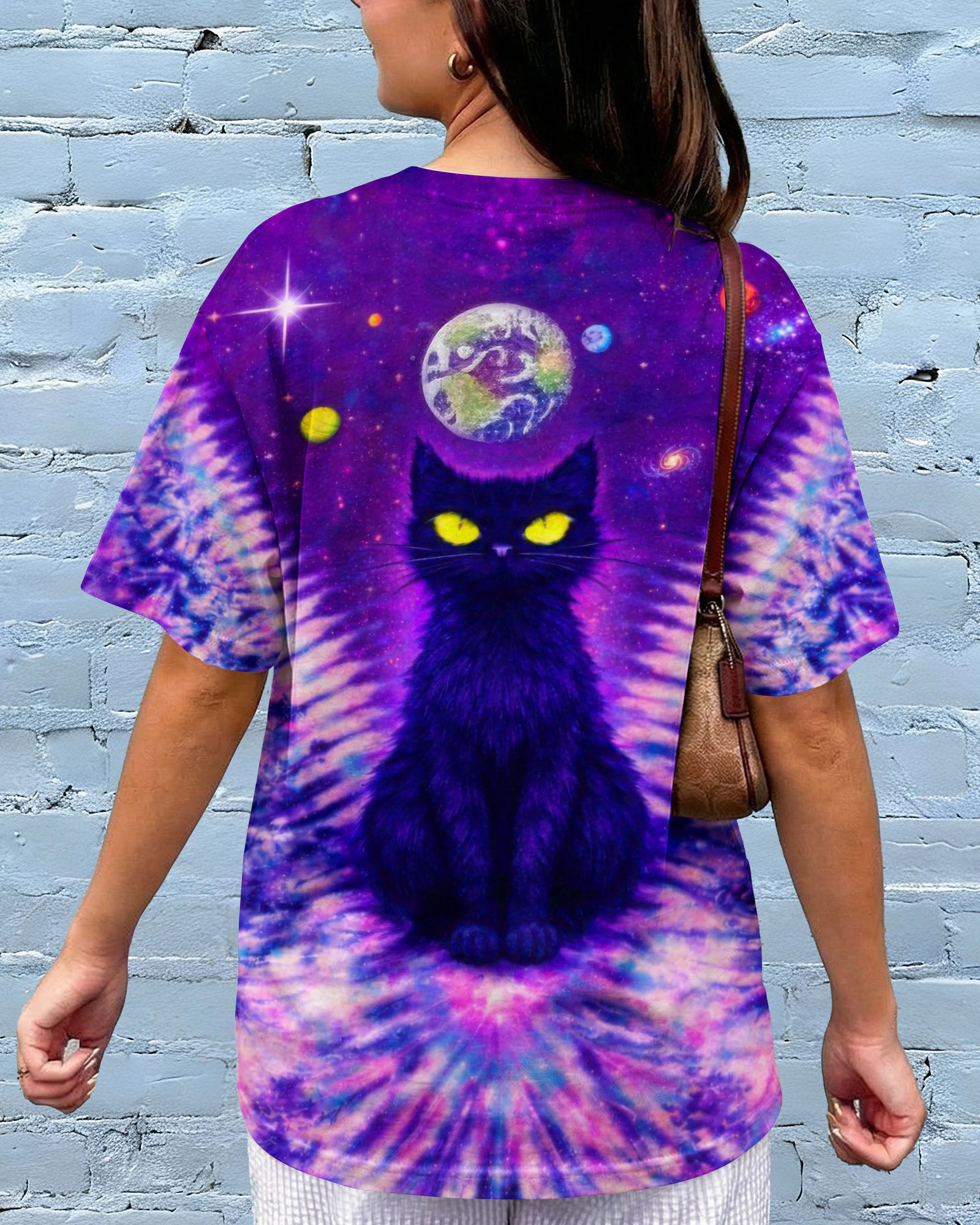 BLACK CAT V GALAXY SWIRL ALL OVER PRINT - TLTW0402261
