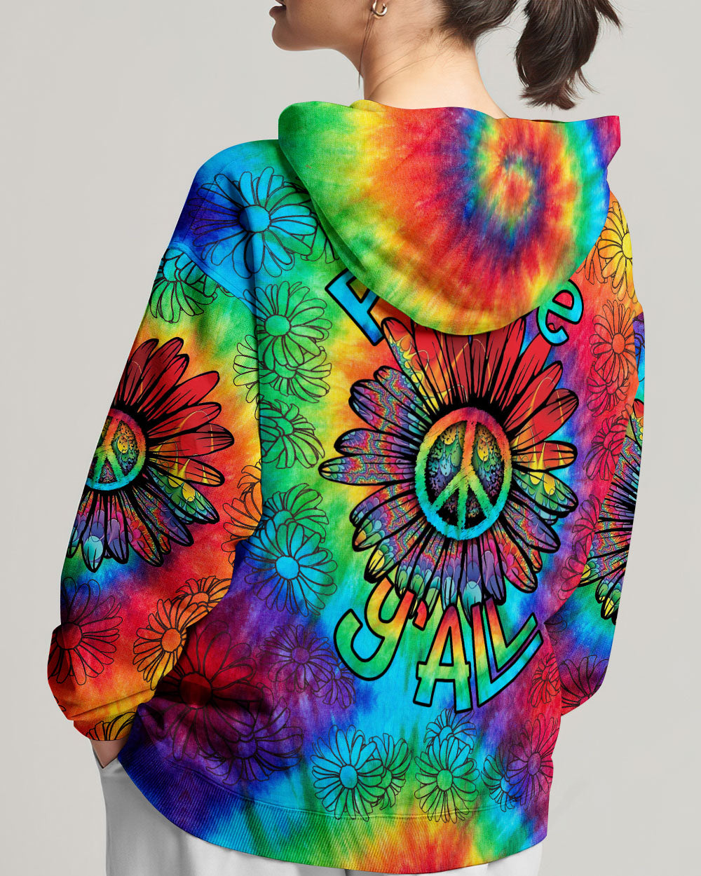 PEACE Y'ALL DAISY TIE DYE ALL OVER PRINT - TLNO0507232