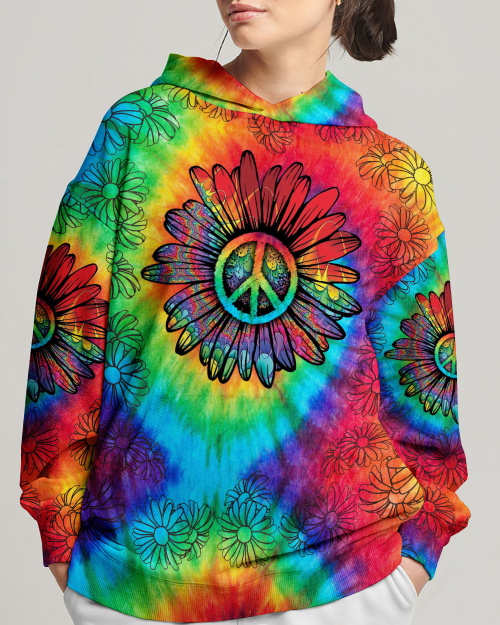 PEACE Y'ALL DAISY TIE DYE ALL OVER PRINT - TLNO0507232