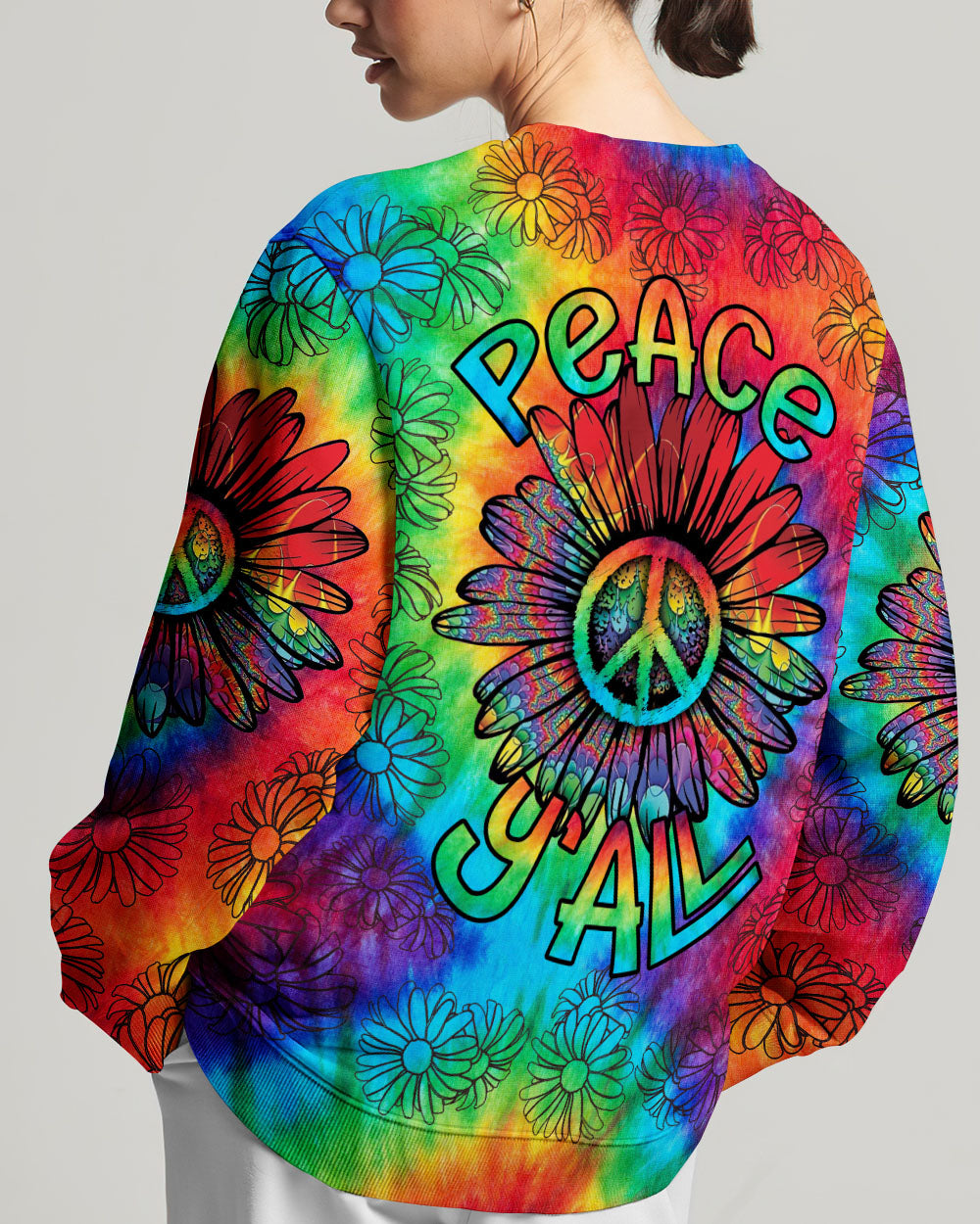 PEACE Y'ALL DAISY TIE DYE ALL OVER PRINT - TLNO0507232