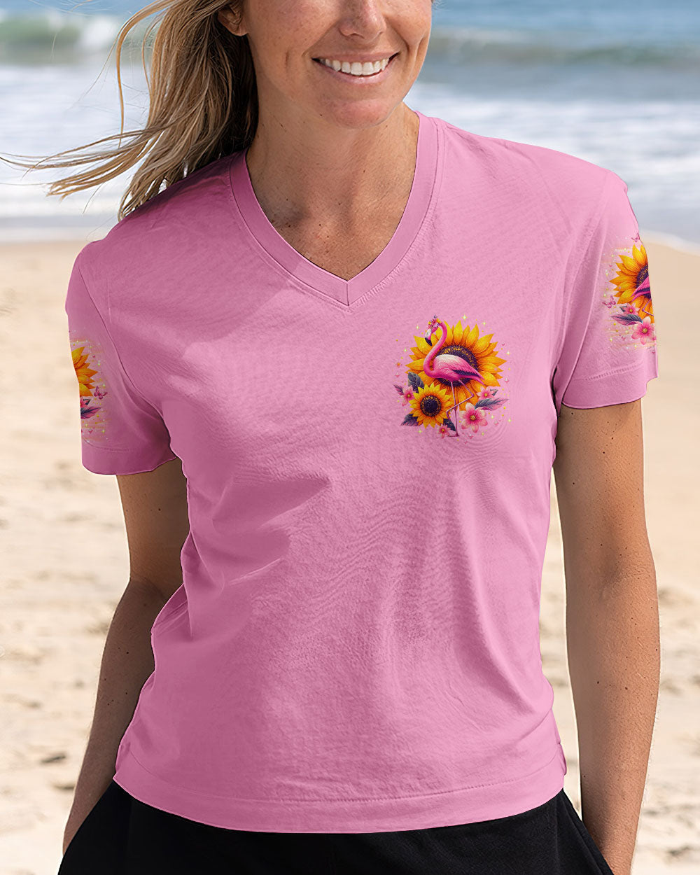 BE YOU THE WORLD WILL ADJUST FLAMINGO ALL OVER PRINT - TLNO0601251