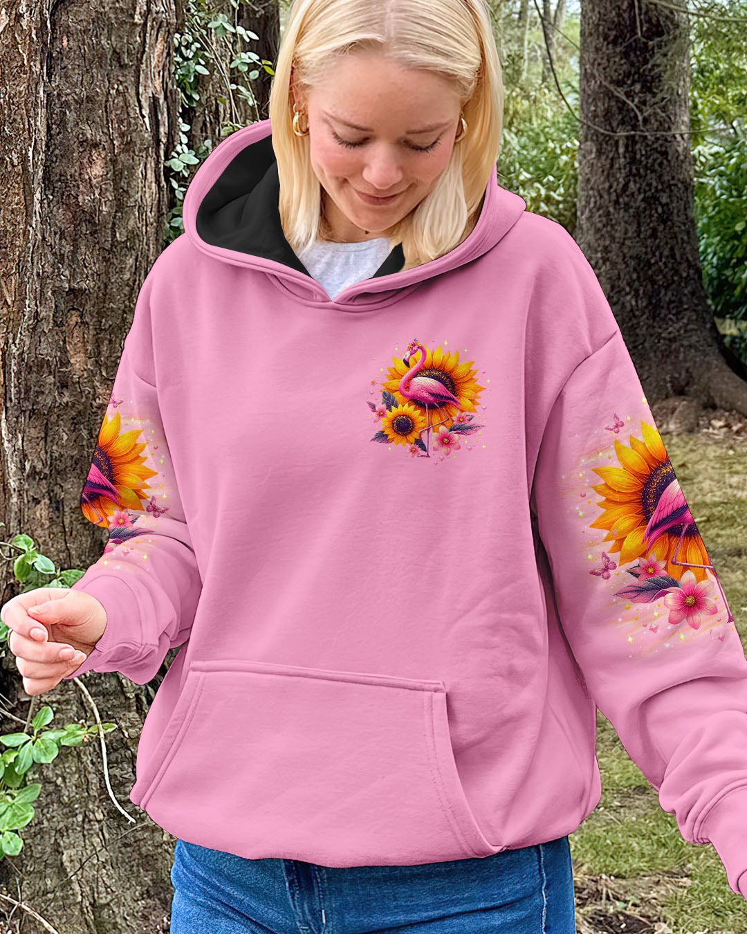 BE YOU THE WORLD WILL ADJUST FLAMINGO ALL OVER PRINT - TLNO0601251
