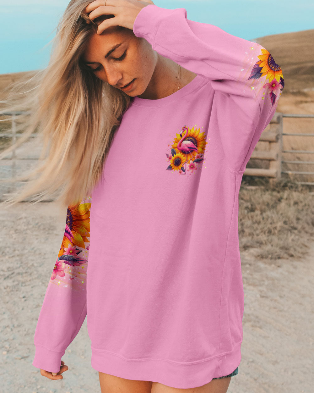 BE YOU THE WORLD WILL ADJUST FLAMINGO ALL OVER PRINT - TLNO0601251