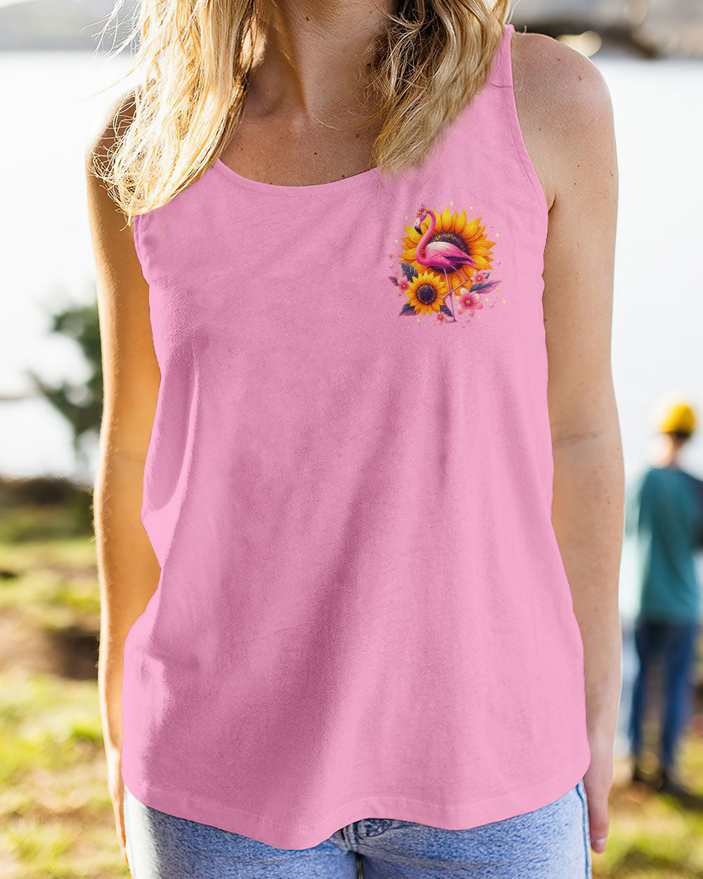 BE YOU THE WORLD WILL ADJUST FLAMINGO ALL OVER PRINT - TLNO0601251