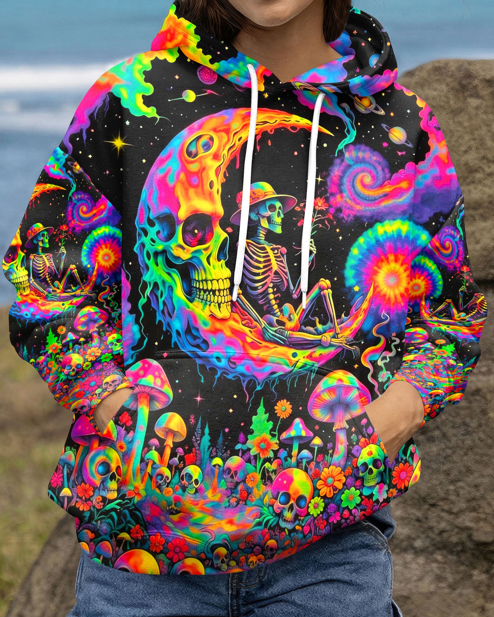 HIPPIE SKULL PSYCHEDELIC  ALL OVER PRINT  - TLNO0604261