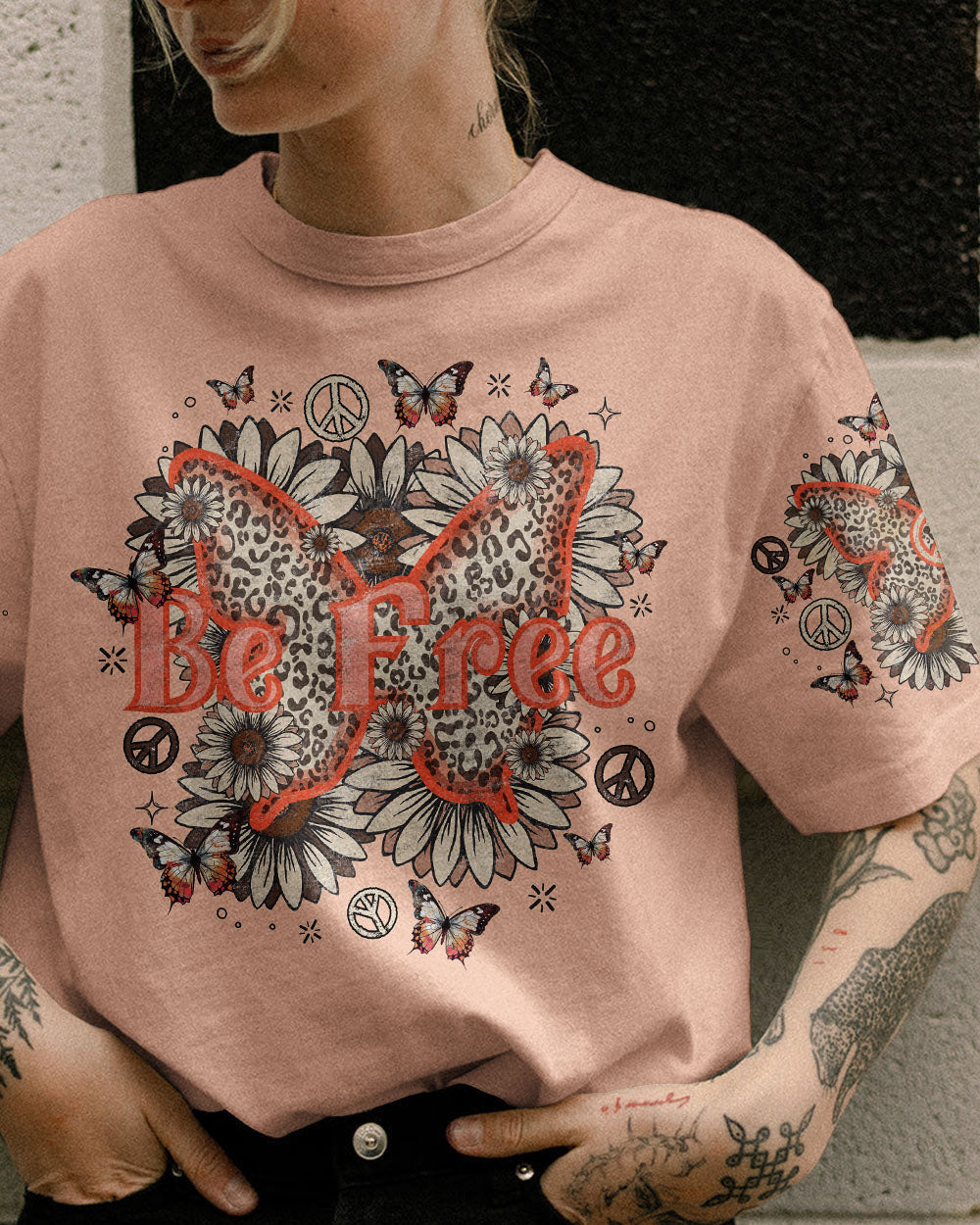BE FREE LEOPARD BUTTERFLY ALL OVER PRINT - TLNO0707231