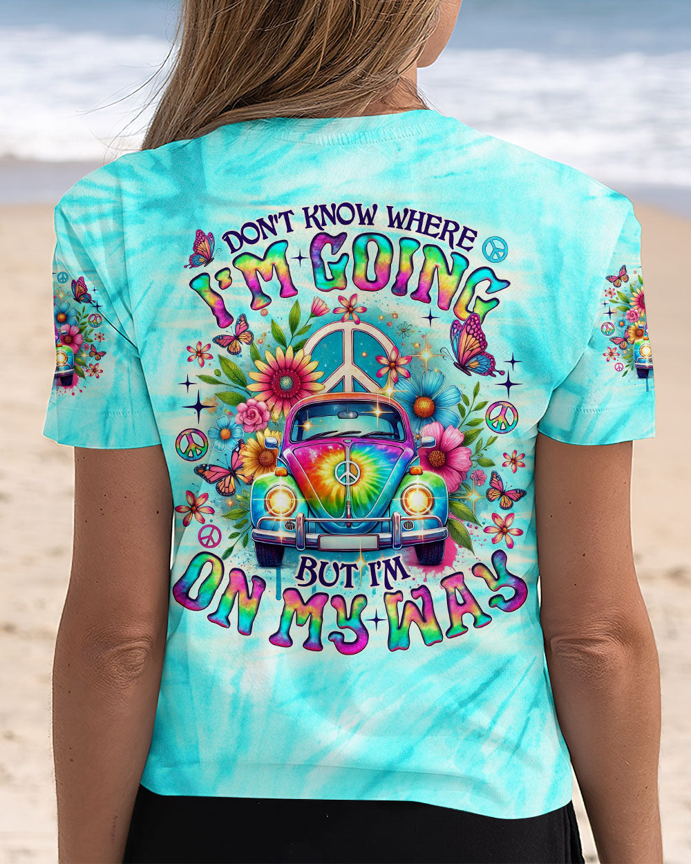 DON'T KNOW WHERE I'M GOING HIPPIE BUS TIE DYE  ALL OVER PRINT - TLNO0804253
