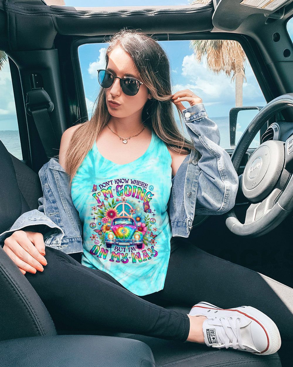 DON'T KNOW WHERE I'M GOING HIPPIE BUS TIE DYE  ALL OVER PRINT - TLNO0804253