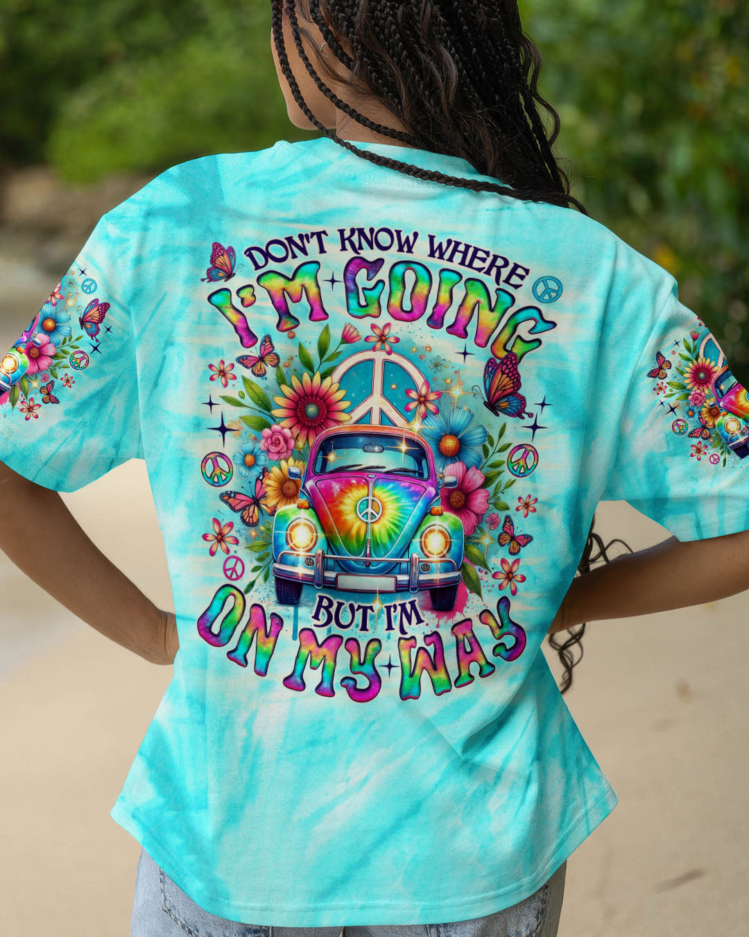 DON'T KNOW WHERE I'M GOING HIPPIE BUS TIE DYE  ALL OVER PRINT - TLNO0804253