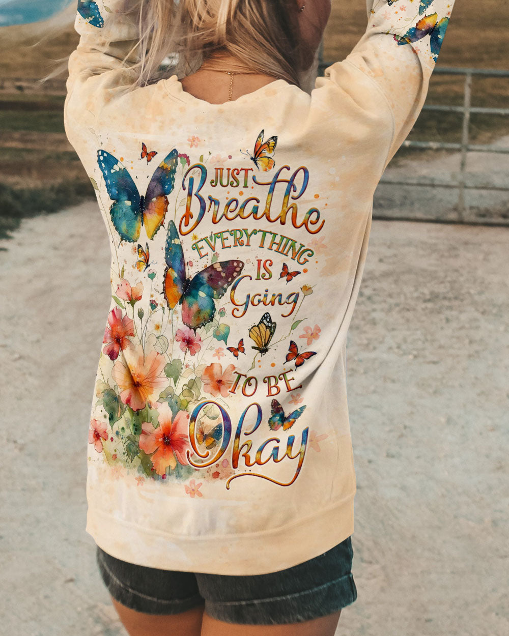 JUST BREATHE BUTTERFLY ALL OVER PRINT - TLNO0810242