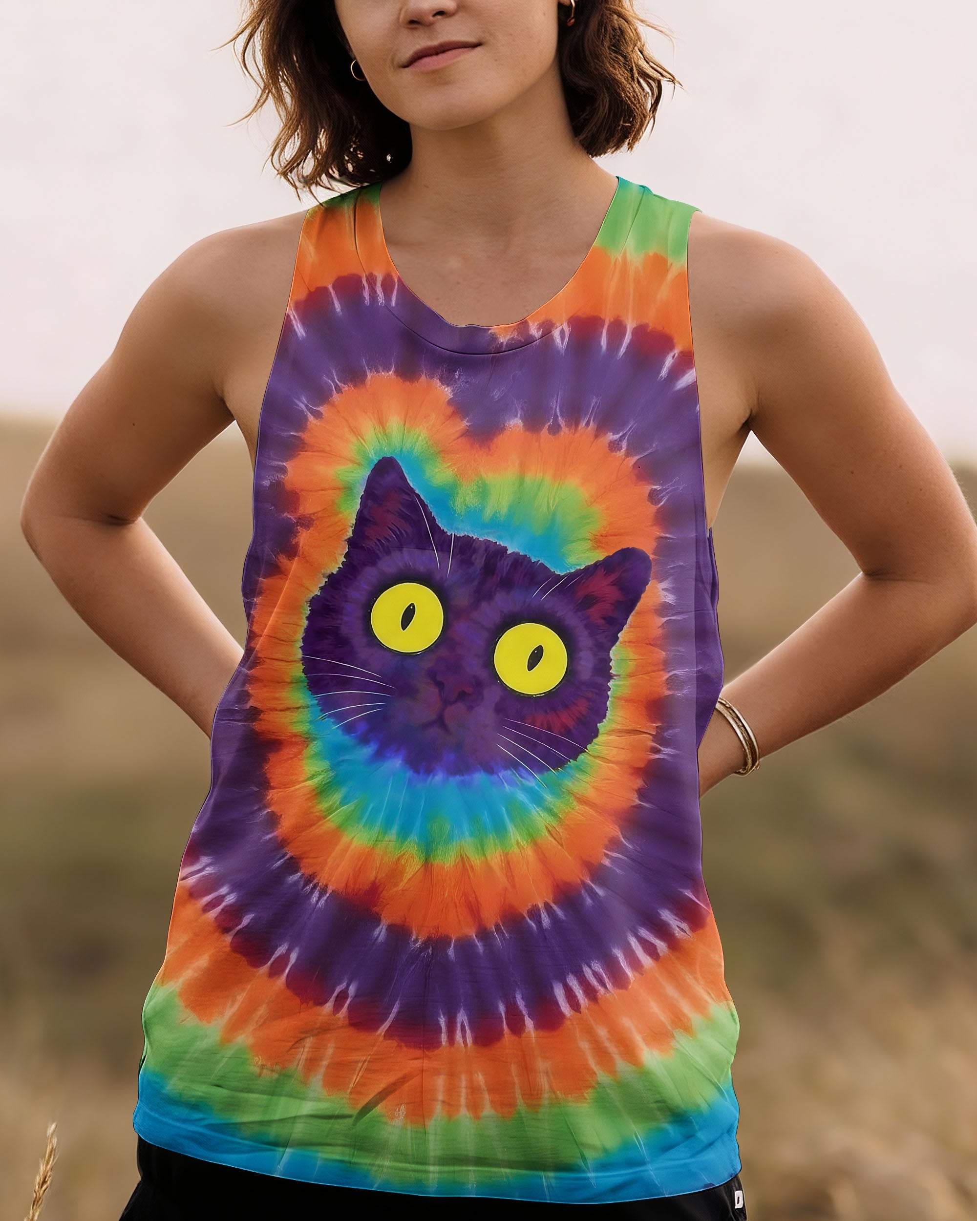 FUNNY CAT SWIRL ALL OVER PRINT - TLNO0901261