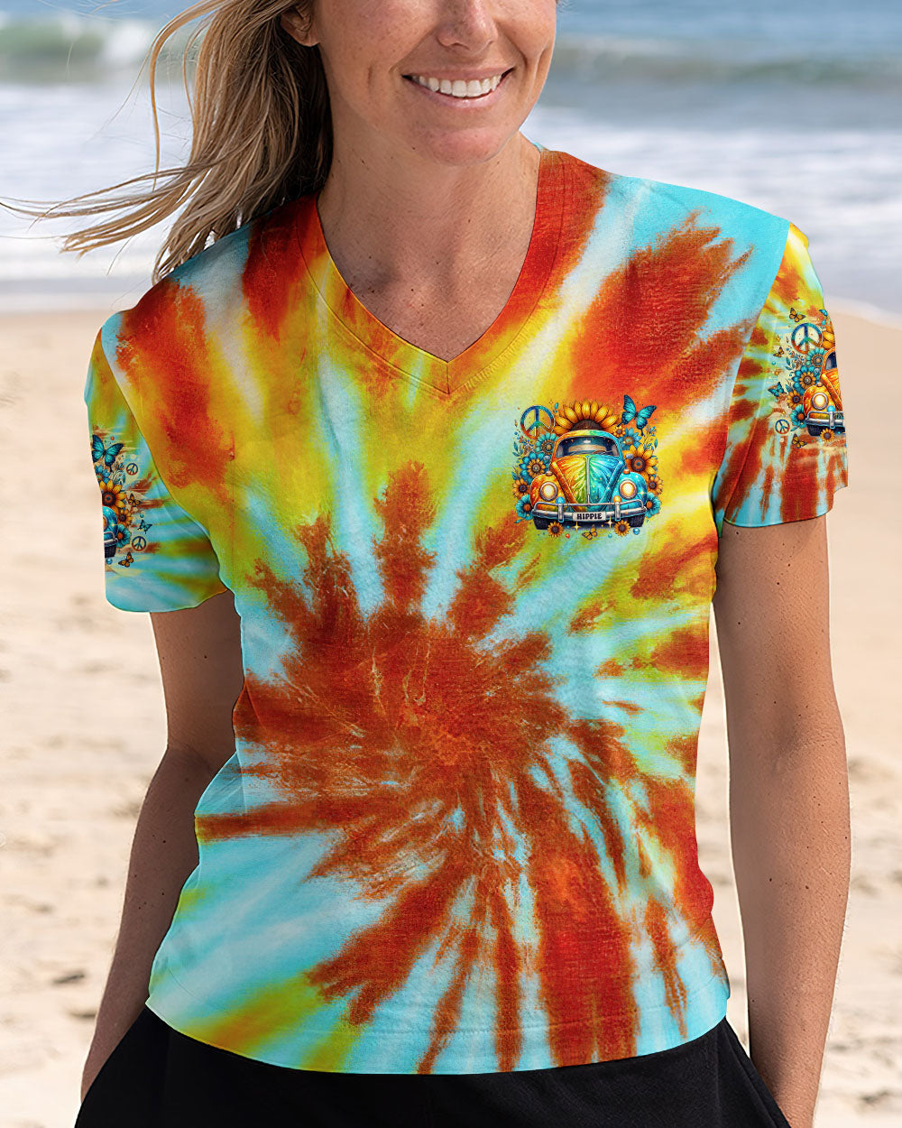 RUNNING AGAINST THE WIND CAR TIE DYE ALL OVER PRINT - TLNO1002253