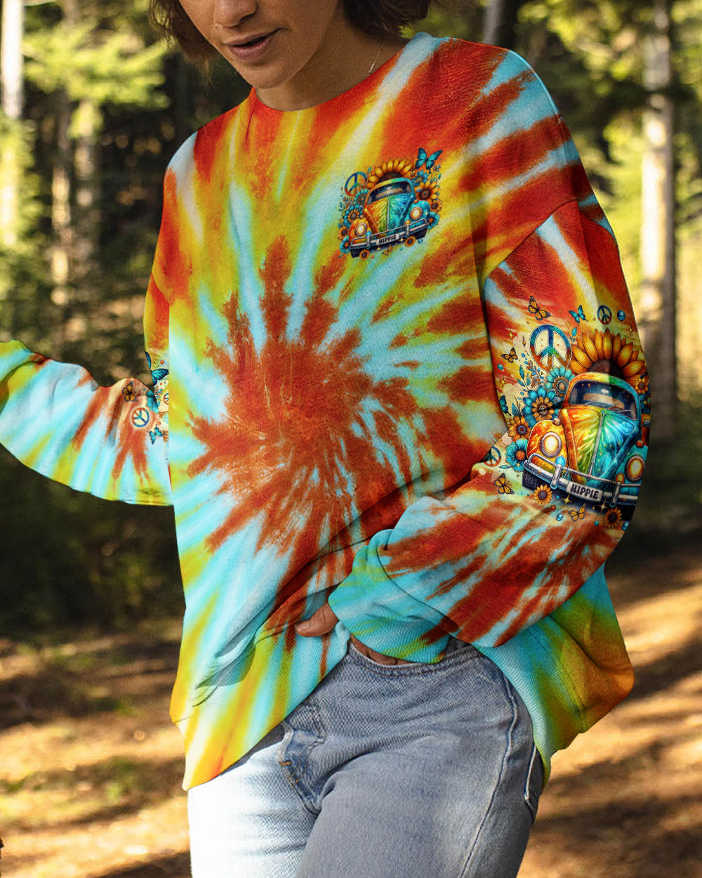 RUNNING AGAINST THE WIND CAR TIE DYE ALL OVER PRINT - TLNO1002253