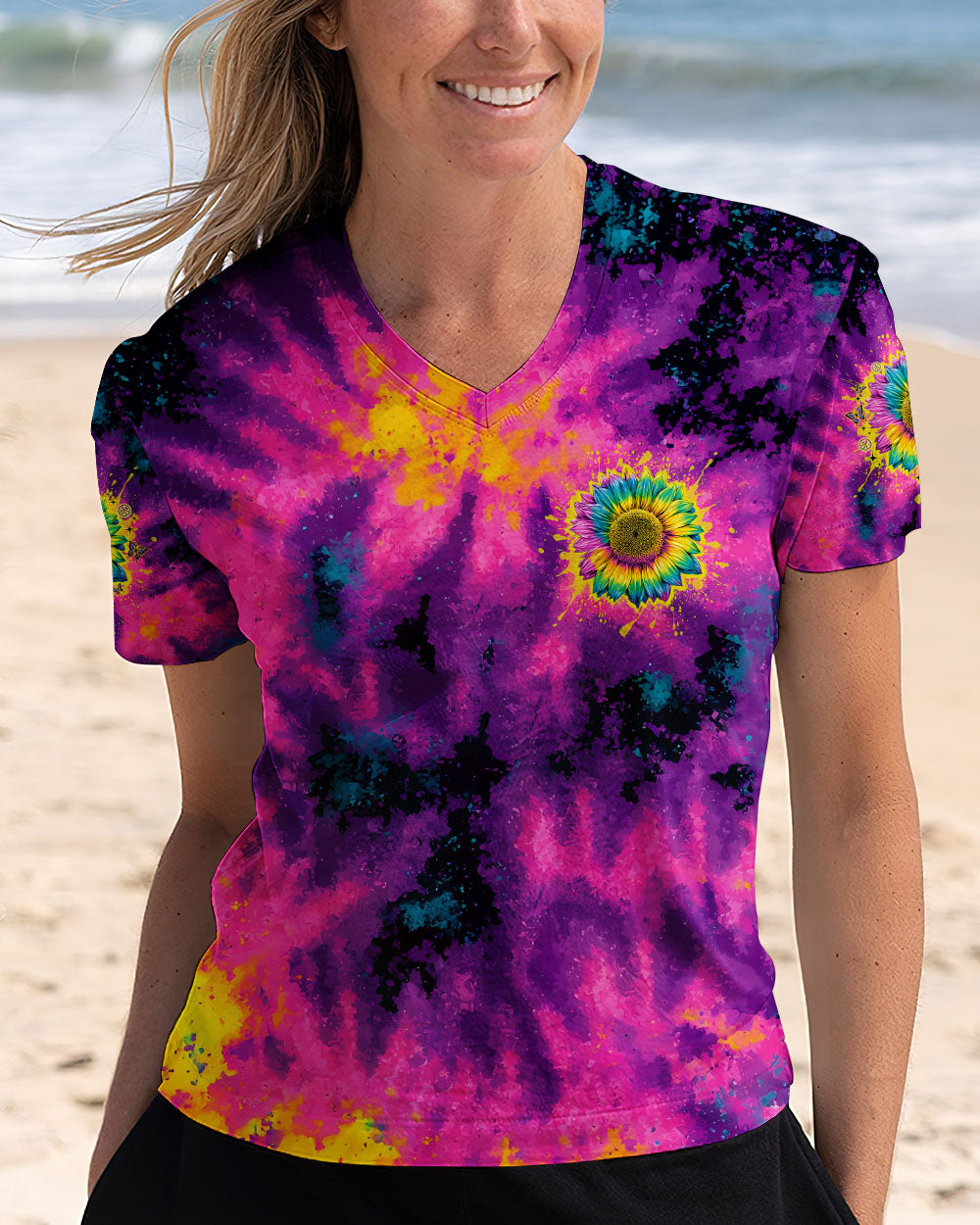 IN A WORLD FULL OF ROSES BE A SUNFLOWER TIE DYE ALL OVER PRINT - TLNO1006251