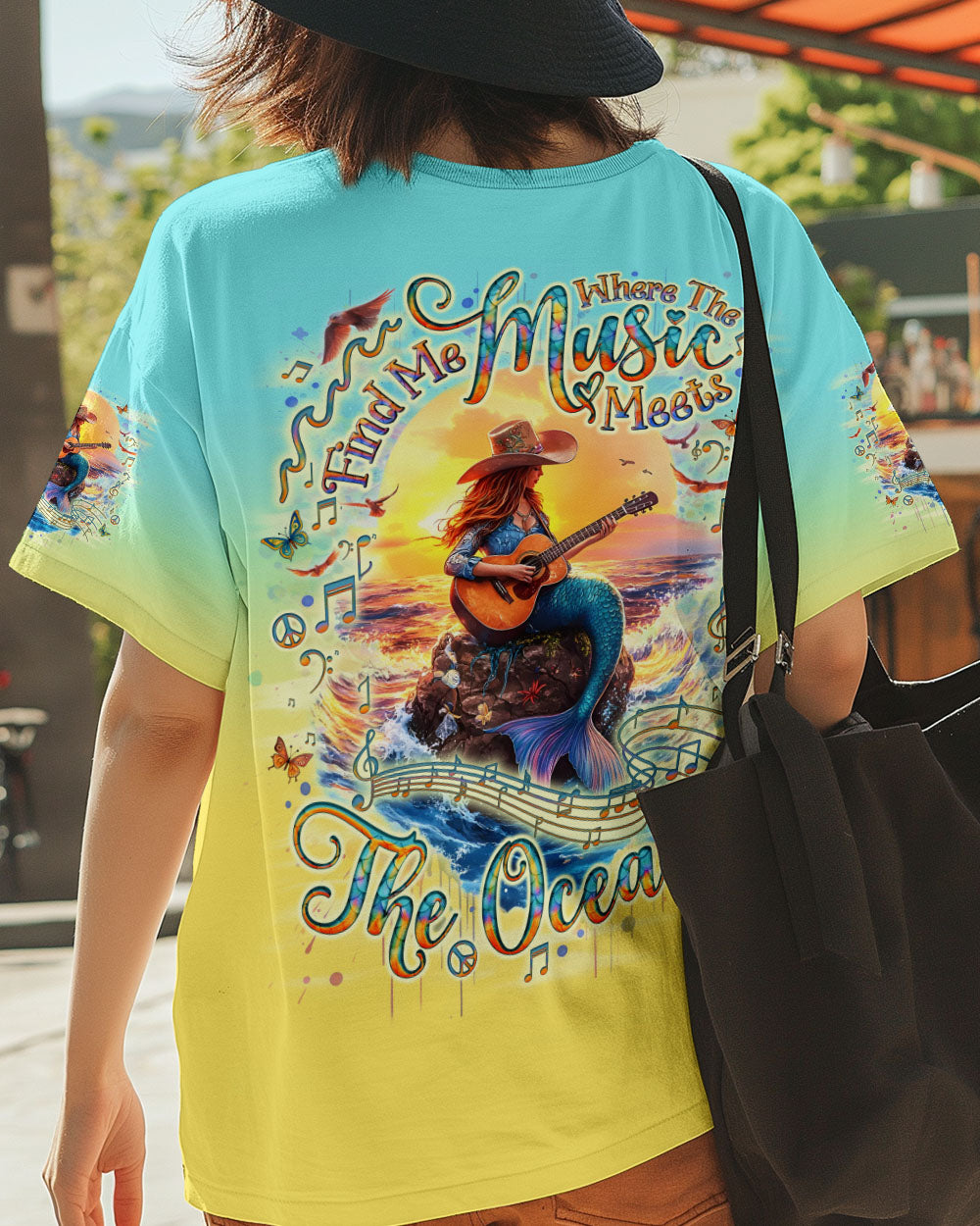 FIND ME WHERE THE MUSIC MEETS THE OCEAN MERMAID GUITAR ALL OVER PRINT - TLNO1104251