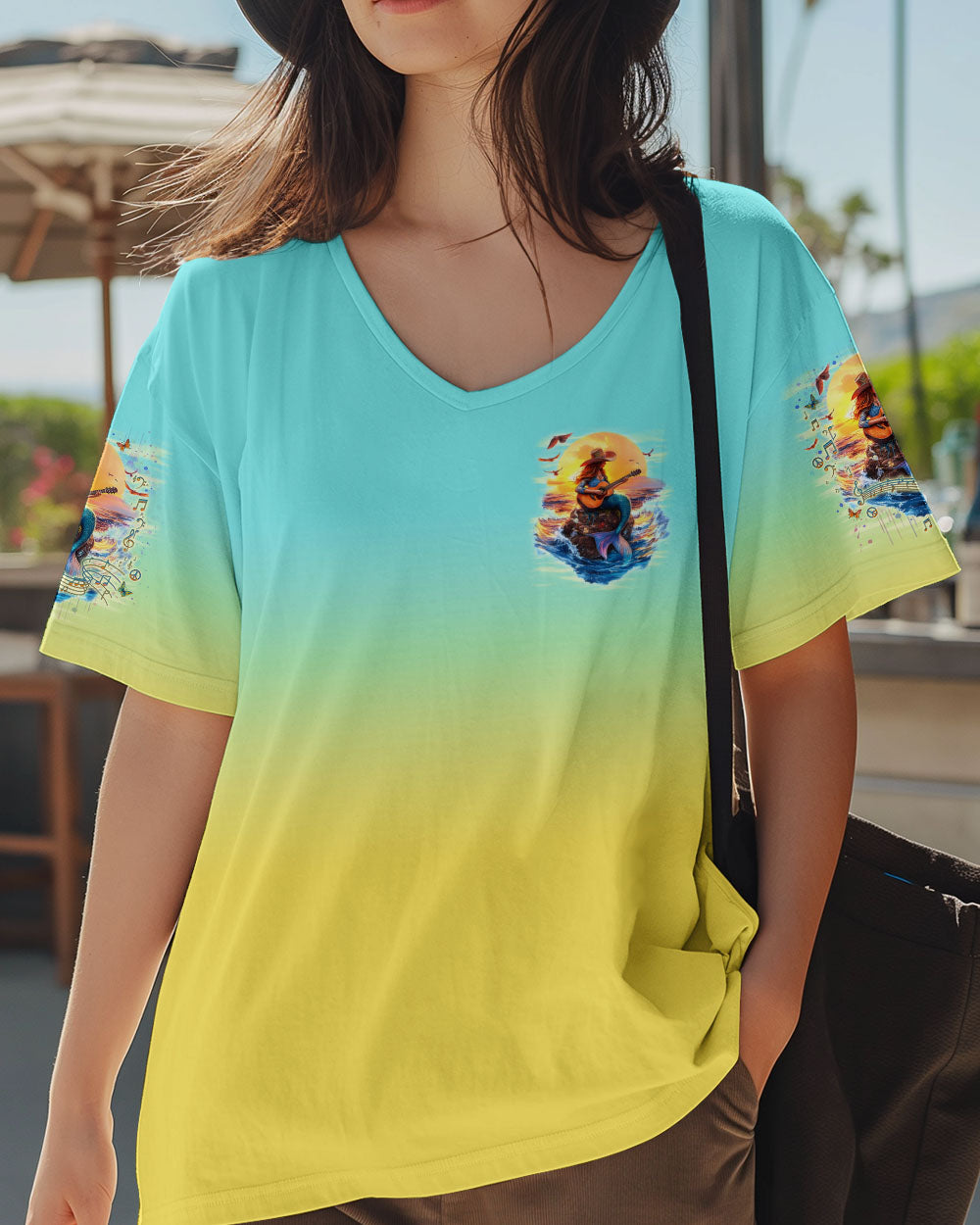 FIND ME WHERE THE MUSIC MEETS THE OCEAN MERMAID GUITAR ALL OVER PRINT - TLNO1104251