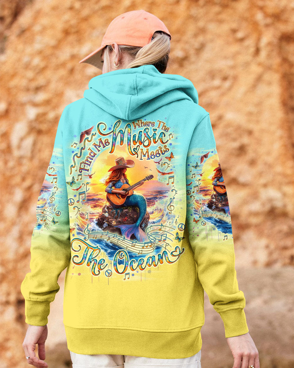 FIND ME WHERE THE MUSIC MEETS THE OCEAN MERMAID GUITAR ALL OVER PRINT - TLNO1104251