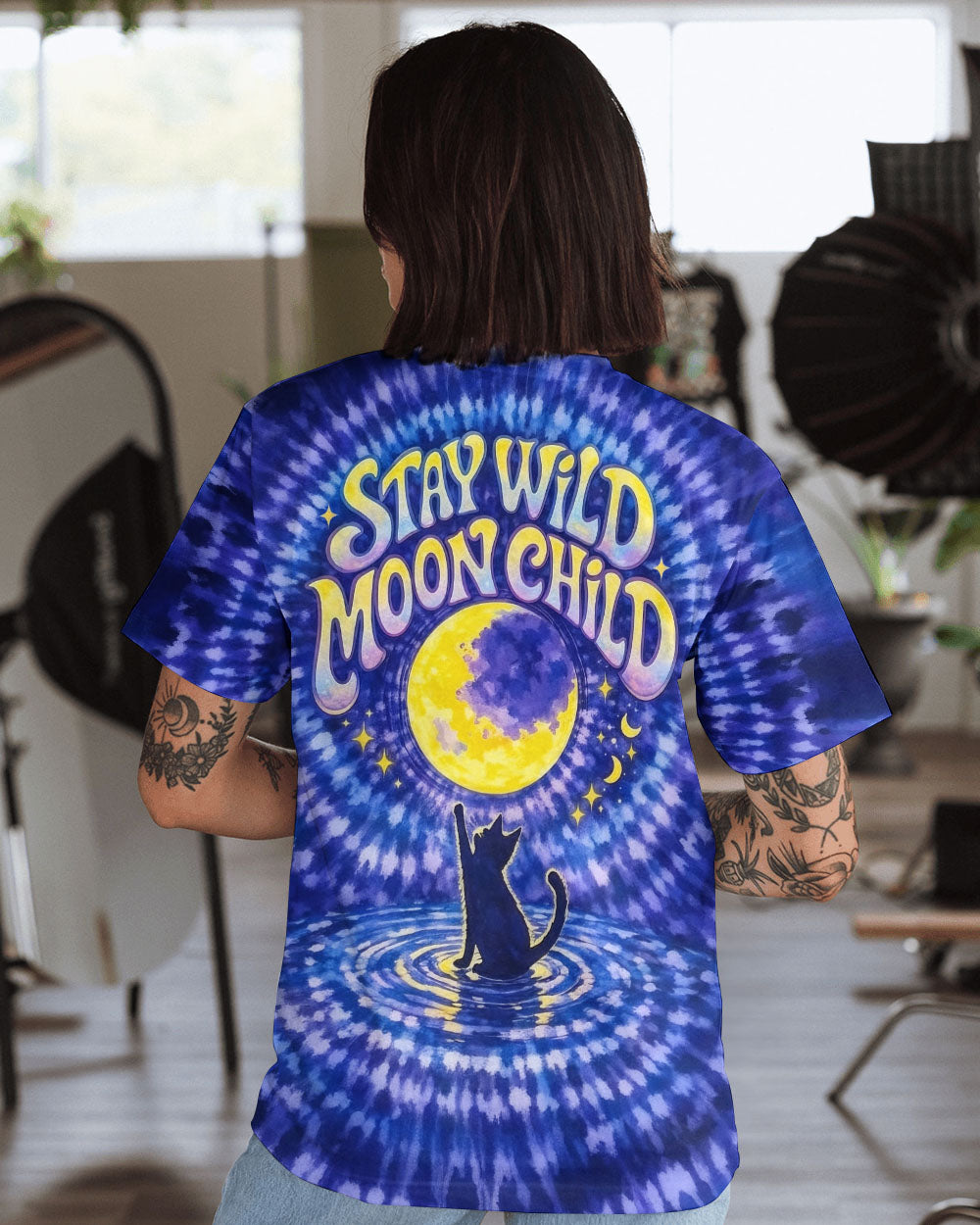 STAY WILD MOON CHILD  MOON CAT ALL OVER PRINT - TLNO1202261
