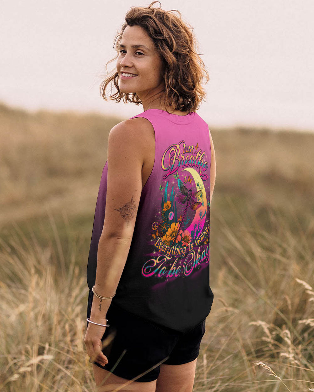 JUST BREATHE DRAGONFLY MOON ALL OVER PRINT  - TLNO1203253