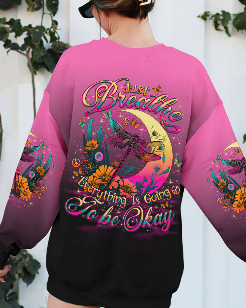 JUST BREATHE DRAGONFLY MOON ALL OVER PRINT  - TLNO1203253
