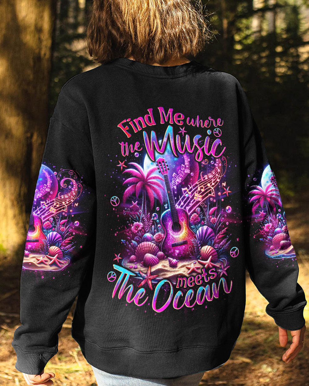 FIND ME WHERE THE MUSIC MEETS THE OCEAN GUITAR ALL OVER PRINT - TLNO1212231