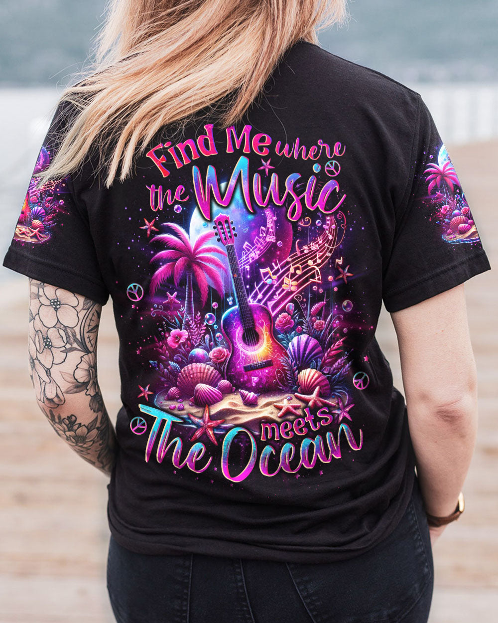 FIND ME WHERE THE MUSIC MEETS THE OCEAN GUITAR ALL OVER PRINT - TLNO1212231