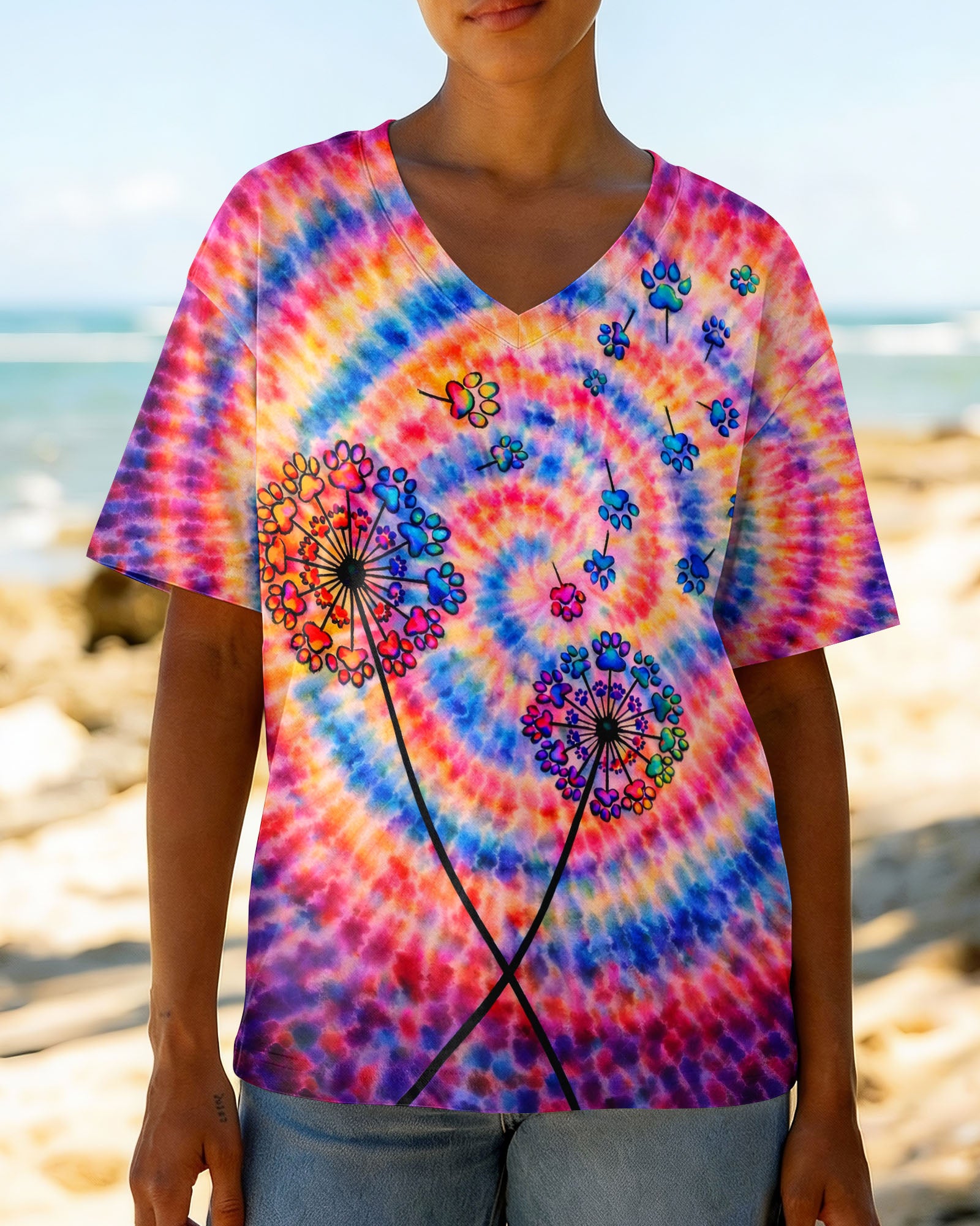 DANDELION PAW PRINT SWIRL ALL OVER PRINT - TLNO1303261