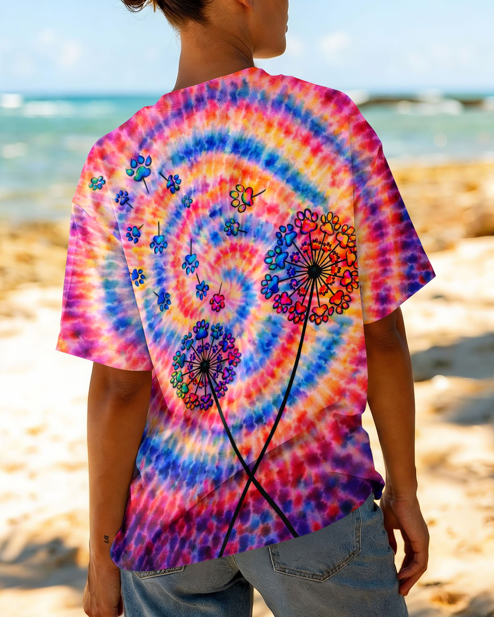 DANDELION PAW PRINT SWIRL ALL OVER PRINT - TLNO1303261