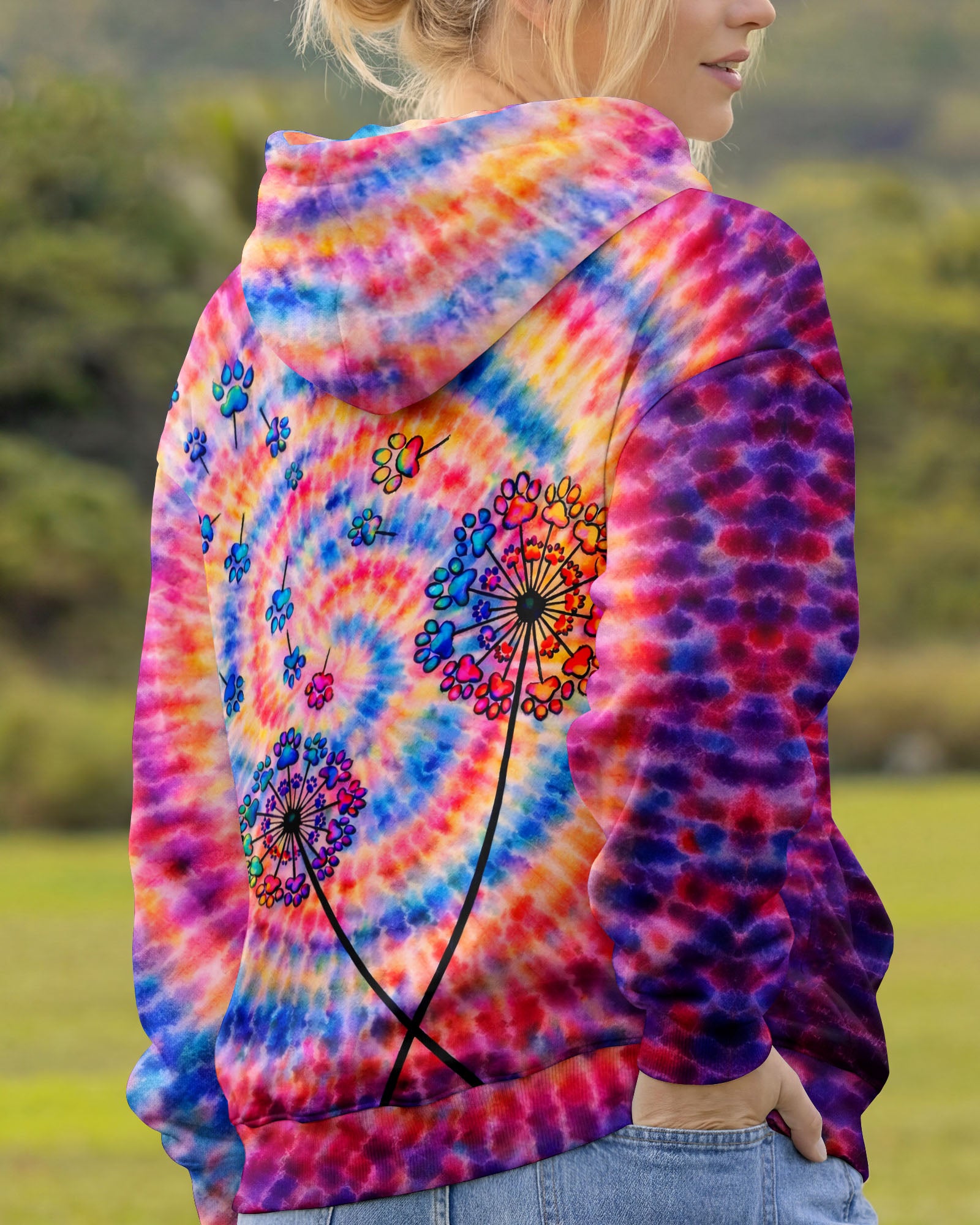 DANDELION PAW PRINT SWIRL ALL OVER PRINT - TLNO1303261